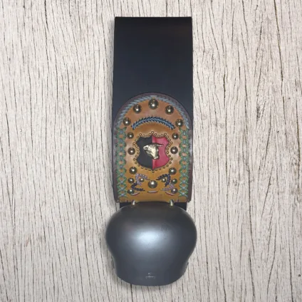 Campana Alpine n. 10 con collare con testa di mucca