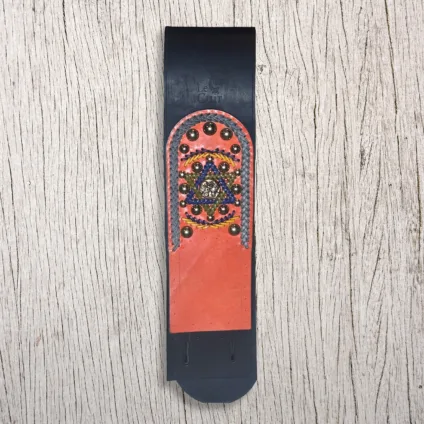 Collare in cuoio decorato per campana – 120×17