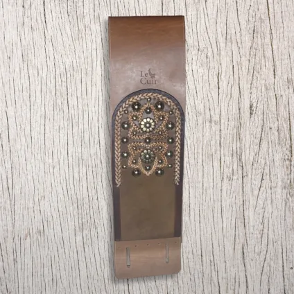 Collare in cuoio decorato per campana – 130×17