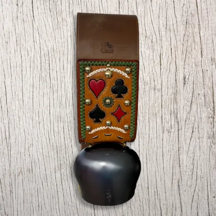 Campana Varrone Premana n.15 con collare decorato con inseriti i semi delle carte