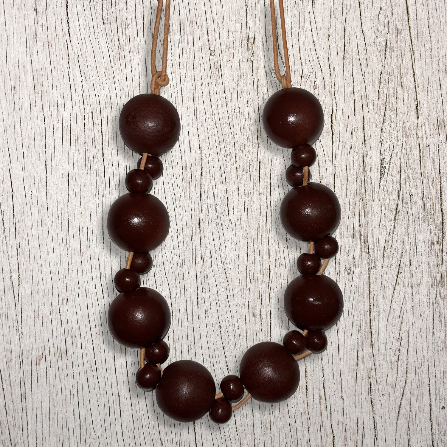 TERRA - Collana marrone in legno